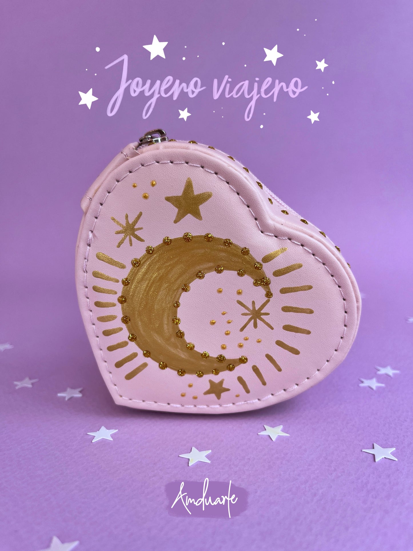 Joyero viajero luna rosa pastel