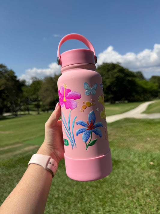 Termo - Flores rosado 1000 ml