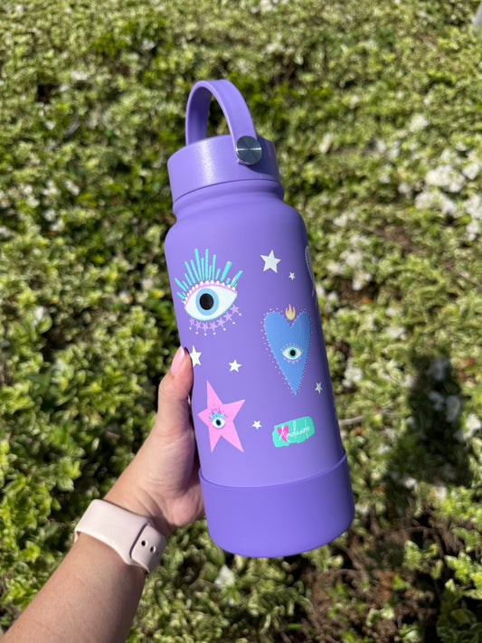 Termo - Ojitos y Corazones morado 1000 ml