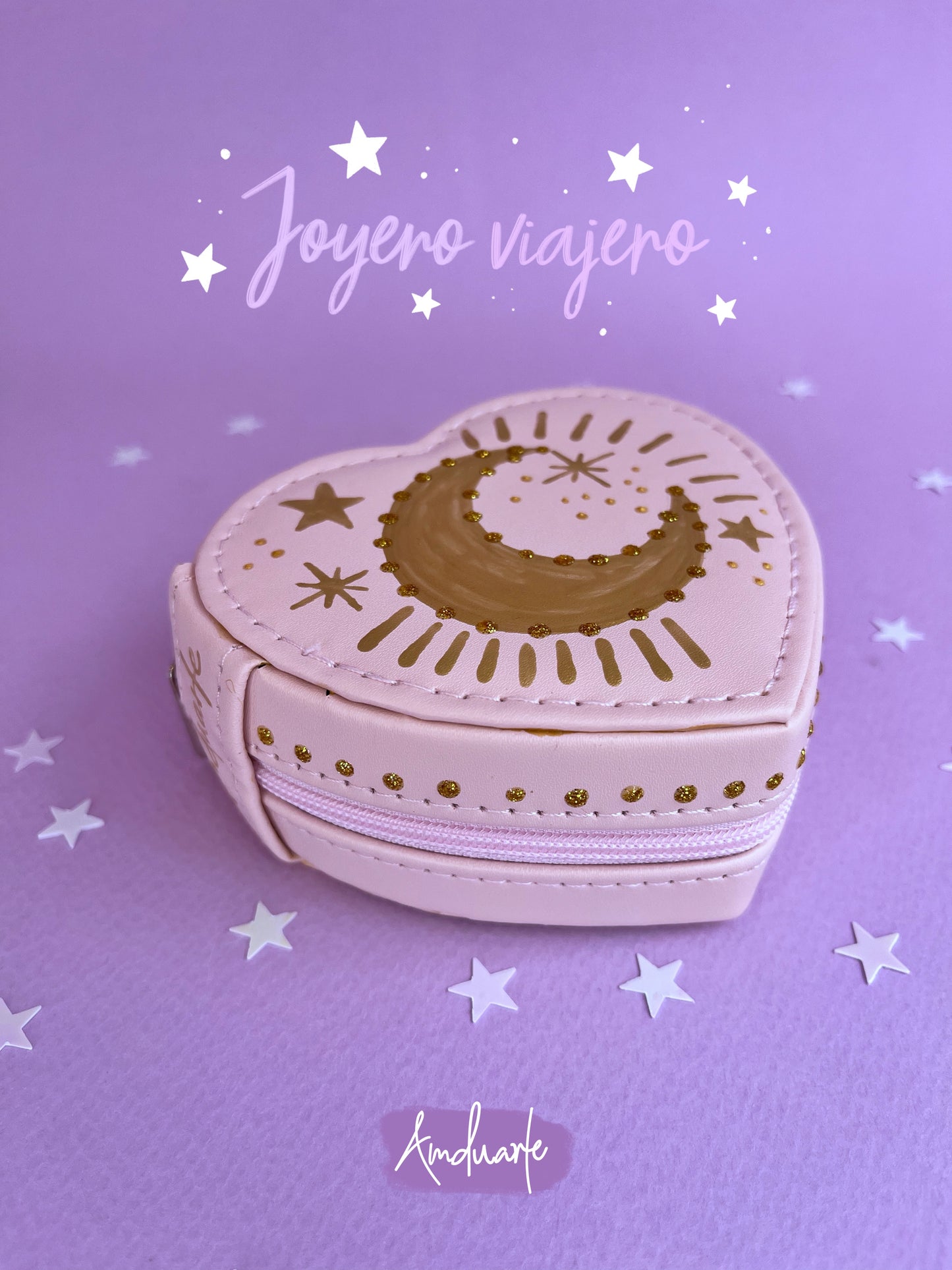 Joyero viajero luna rosa pastel